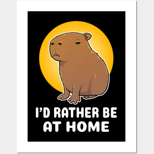 I'd rather be home Capybara Cartoon Posters and Art